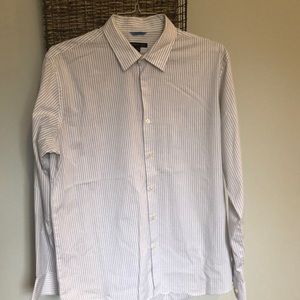 Van Heusen white and gray stripped button down
